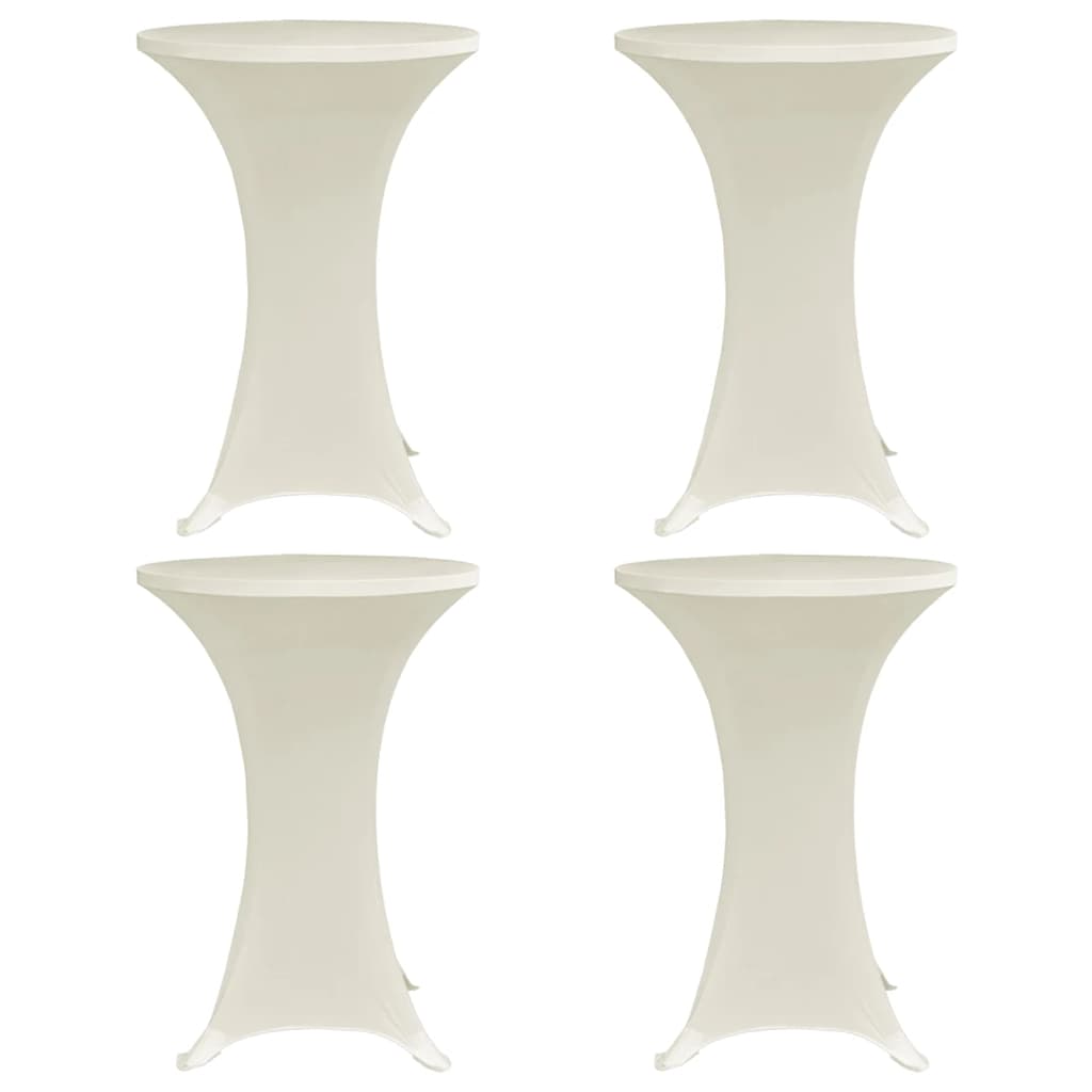 Seisovan pöydän päällyste Ø80 cm kerma venyvä 4 kpl