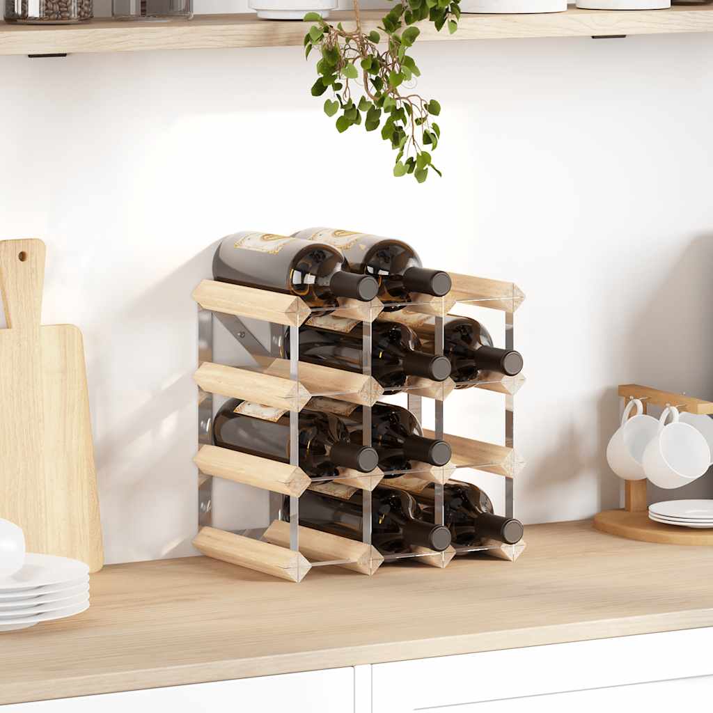 Viinipulloteline 12 pullolle kierrätetty puu