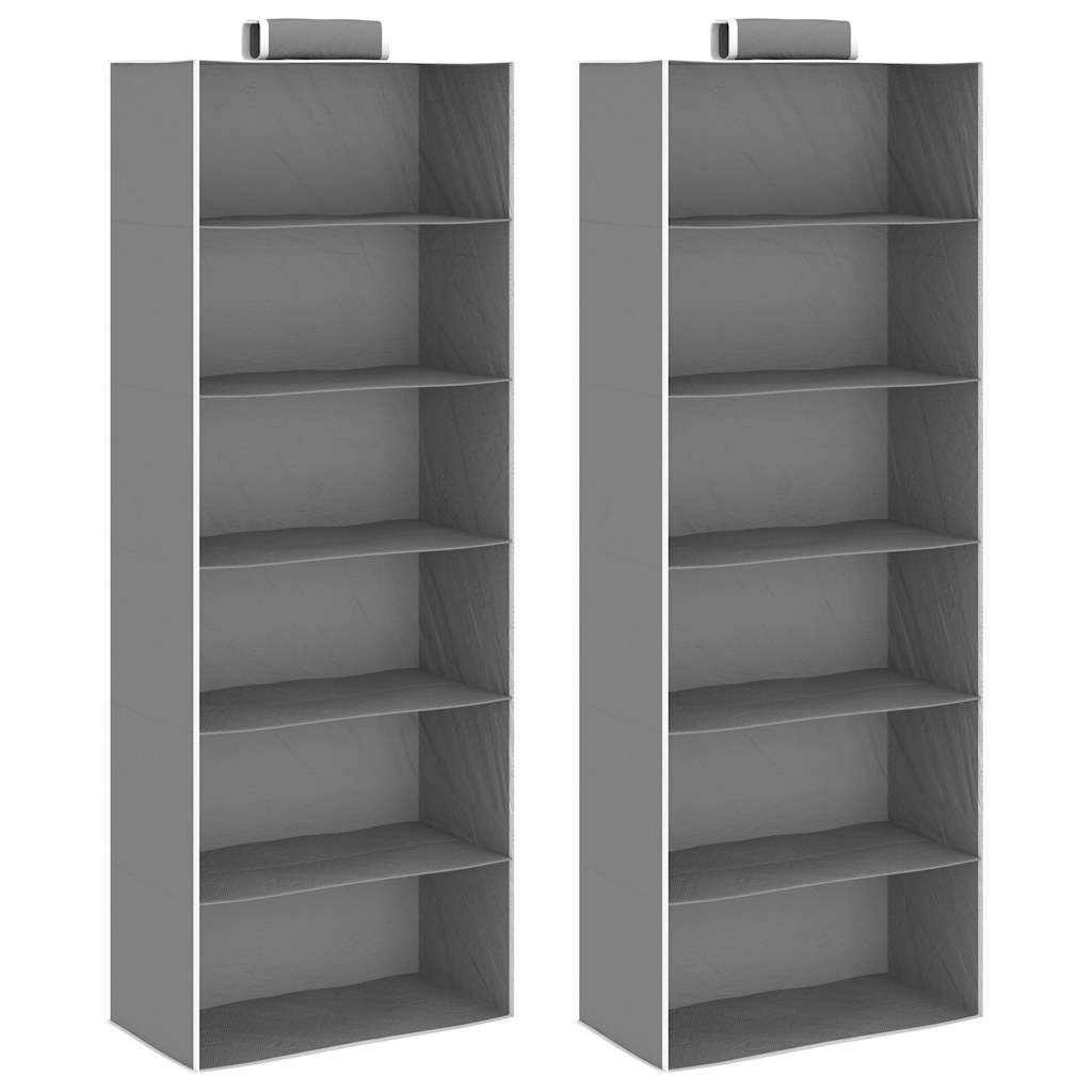 Roikkuva vaatekaapin säilytystila 2 kpl 6 hyllyä kangas