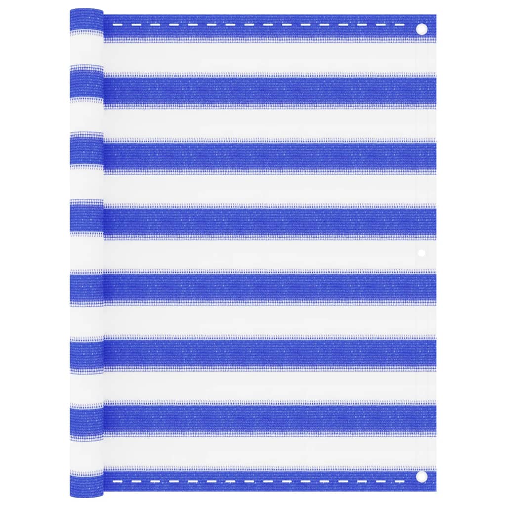 Parvekkeen suoja sininen ja valkoinen 90x400 cm HDPE