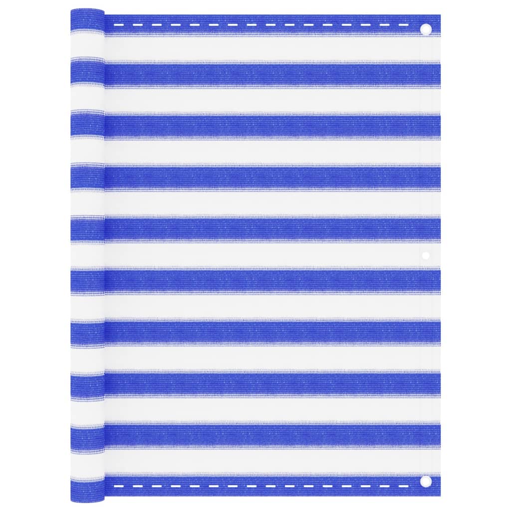 Parvekkeen suoja sininen ja valkoinen 120x400 cm HDPE
