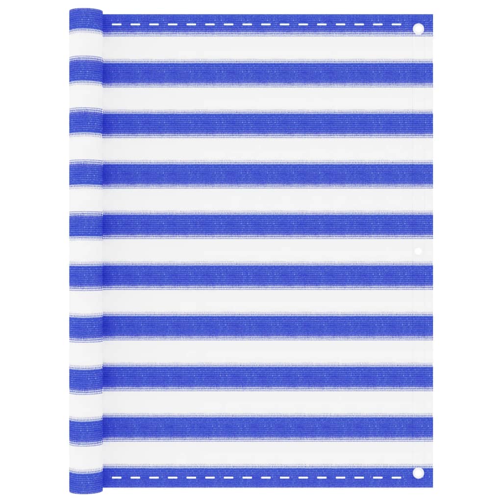 Parvekkeen suoja sininen ja valkoinen 120x500 cm HDPE