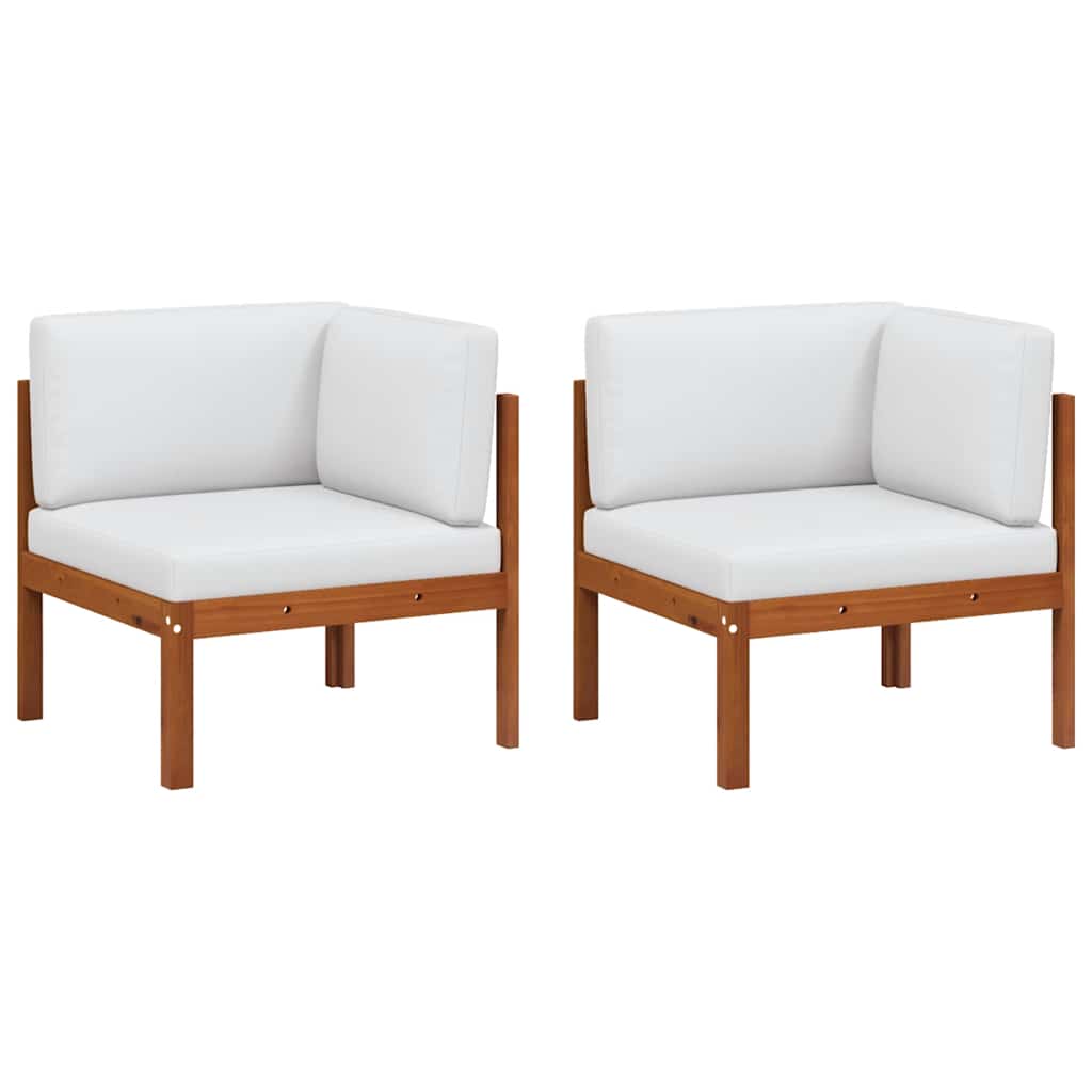 Puutarhan kulmasohvat 2 kpl tyynyillä täysi akasiapuu