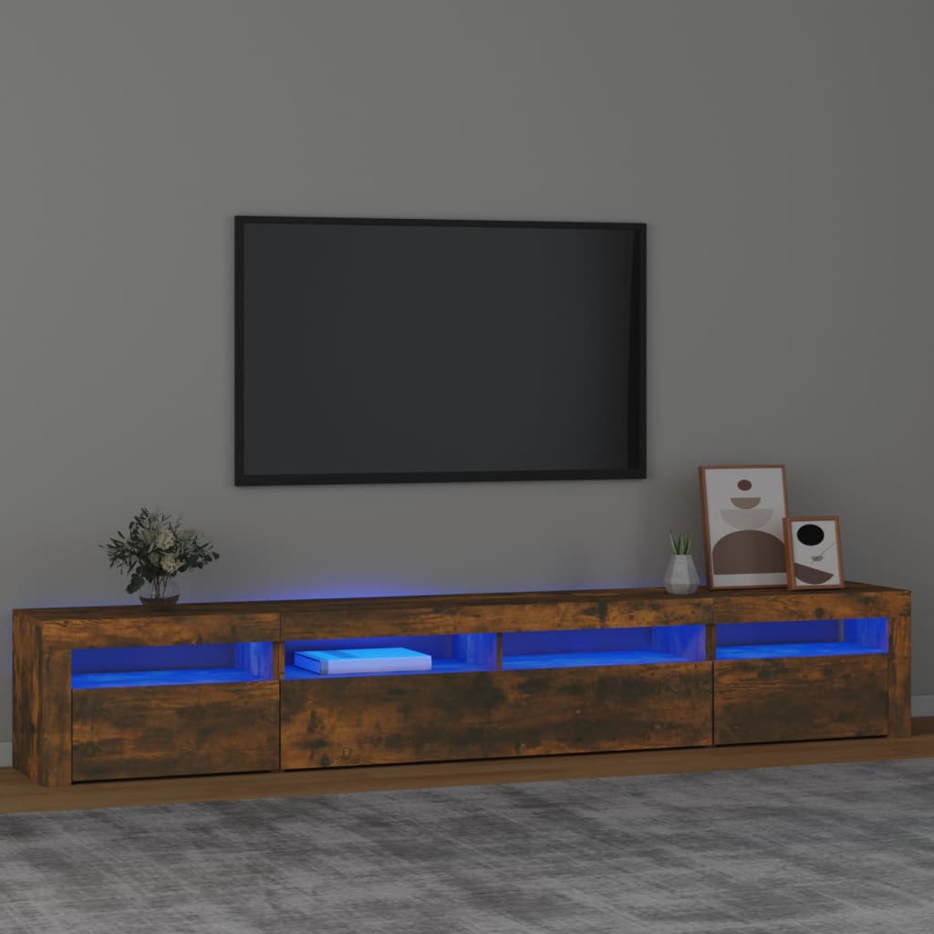 TV-taso LED-valoilla savutammi 240x35x40 cm