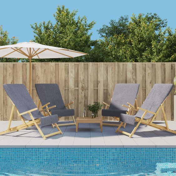 Rantapyyhkeet 4 kpl antrasiitti 60x135 cm kangas 400 GSM