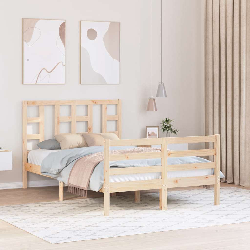 Sängynrunko päädyllä 120x200 cm täysi puu