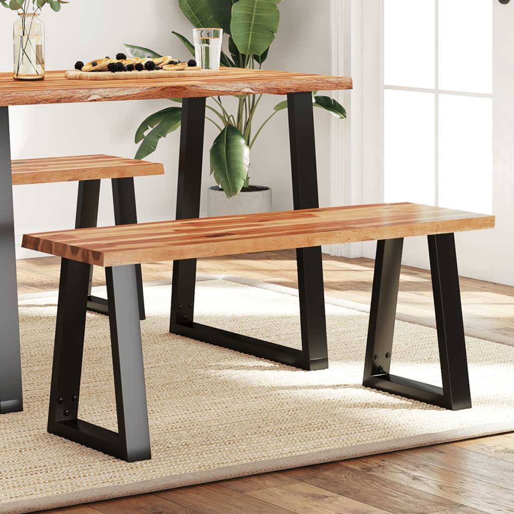 Penkki elävillä reunoilla 110 cm täysi akasiapuu