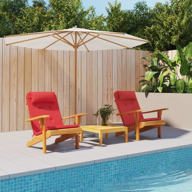 Adirondack tuoli tyynyillä 2 kpl punainen Oxford kangas