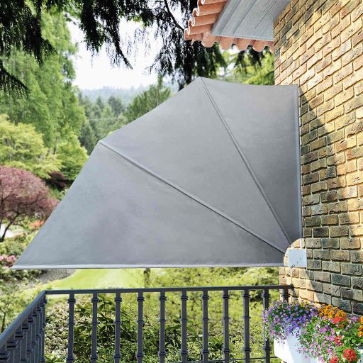 Kokoontaittuva parvekkeen sivumarkiisi harmaa 160x240 cm