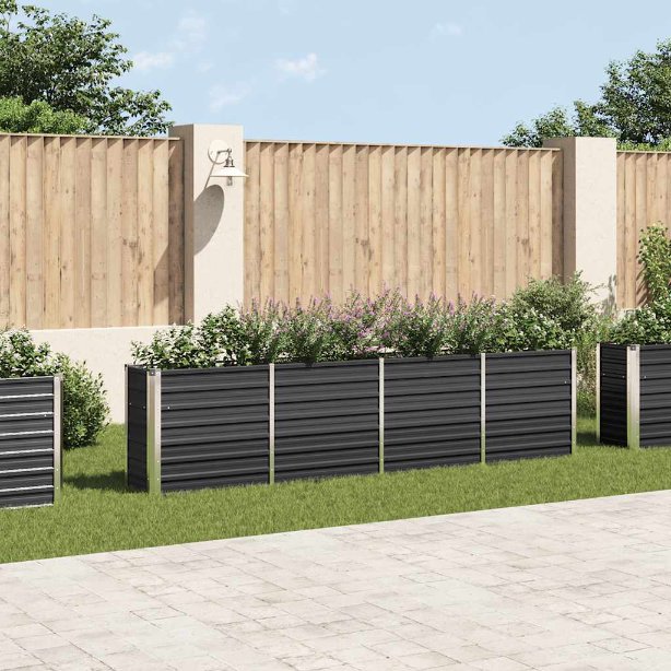 Korotettu puutarhalaatikko 320x40x77 cm galvanoitu teräs