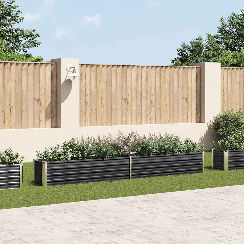 Korotettu kukkalaatikko galv. teräs 320x40x45 cm antrasiitti