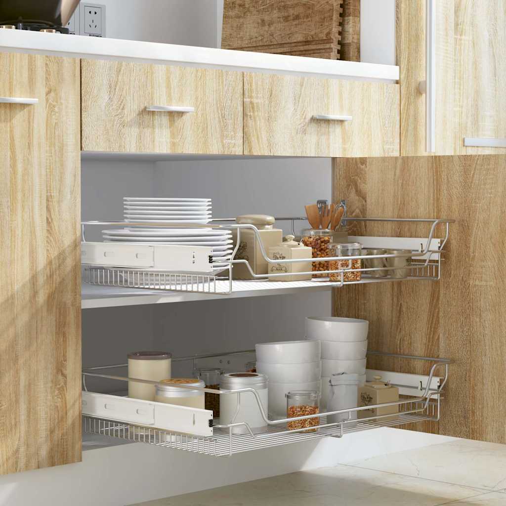 Ulosvedettävät ritilälaatikot 2 kpl 800 mm hopea