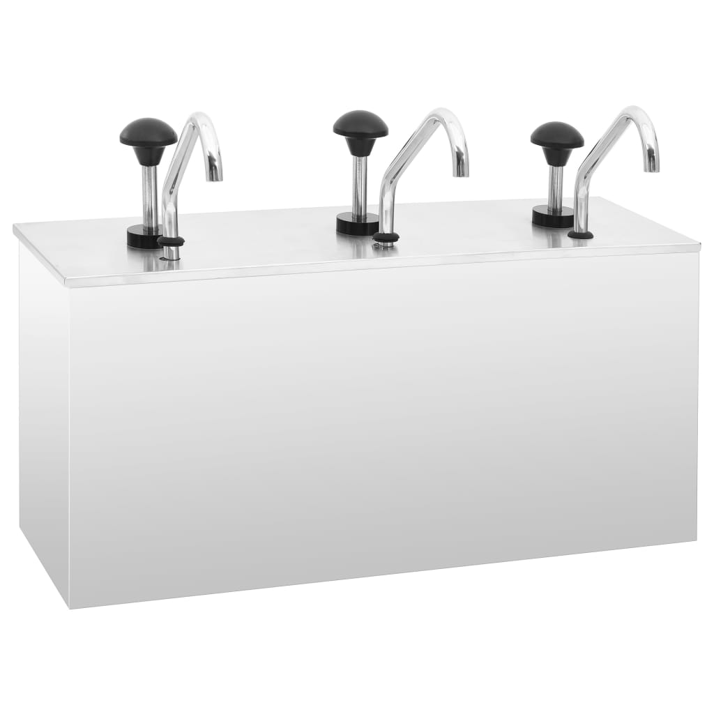 Kastikkeen annostelija ruostumaton teräs 3 x 3,5 l