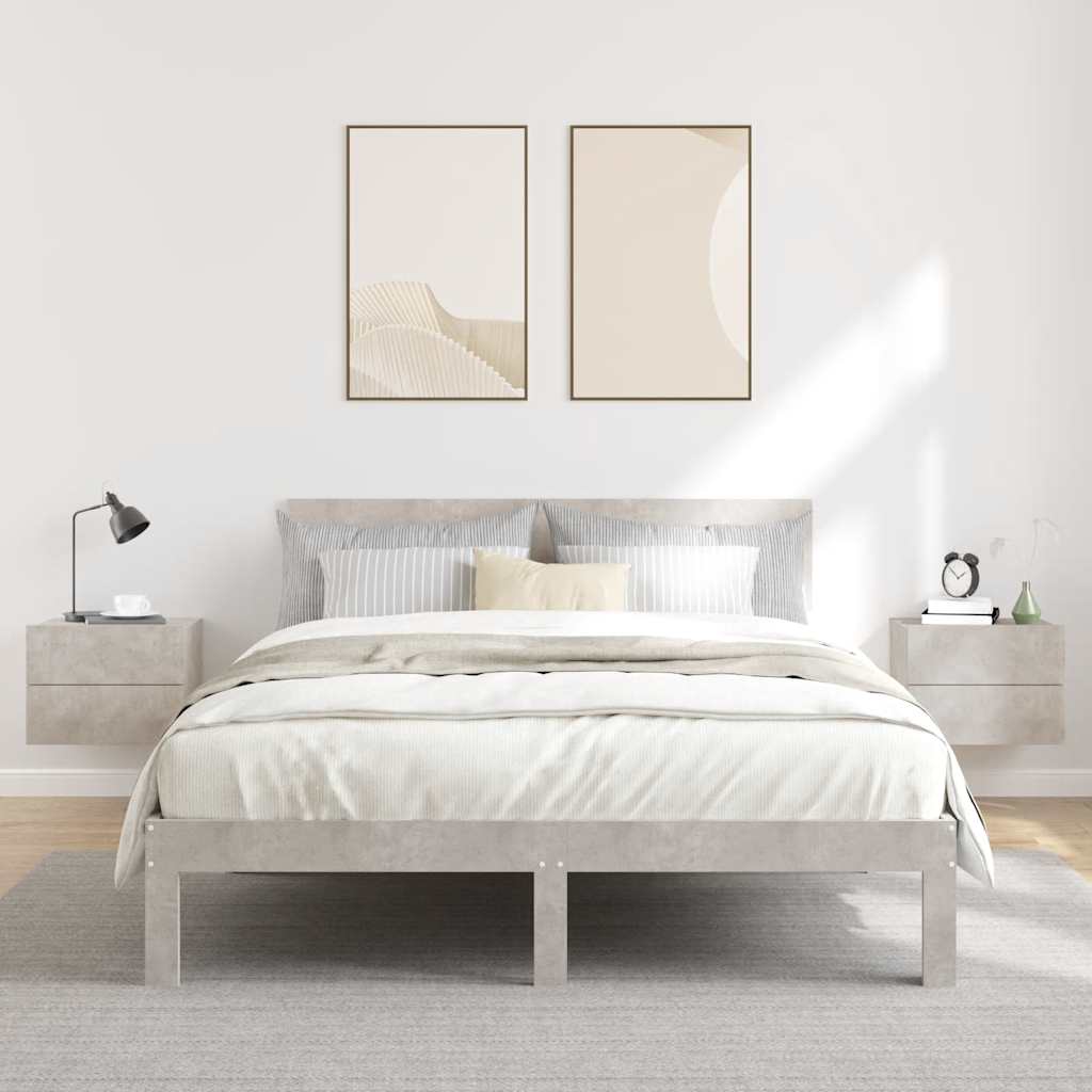 Yöpöydät 2 kpl betoninharmaa 40x30x30 cm tekninen puu