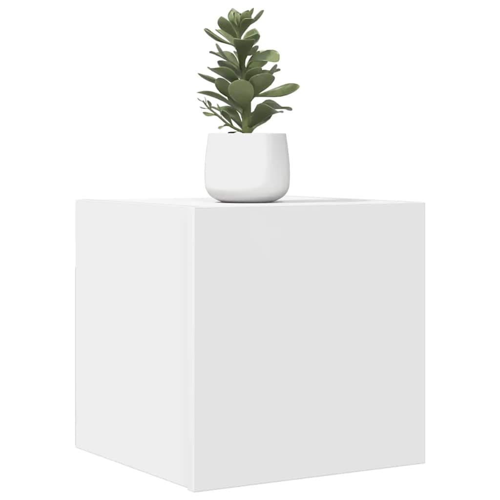 Seinäkiinnitettävä TV-taso 4 kpl valkoinen 30,5x30x30 cm