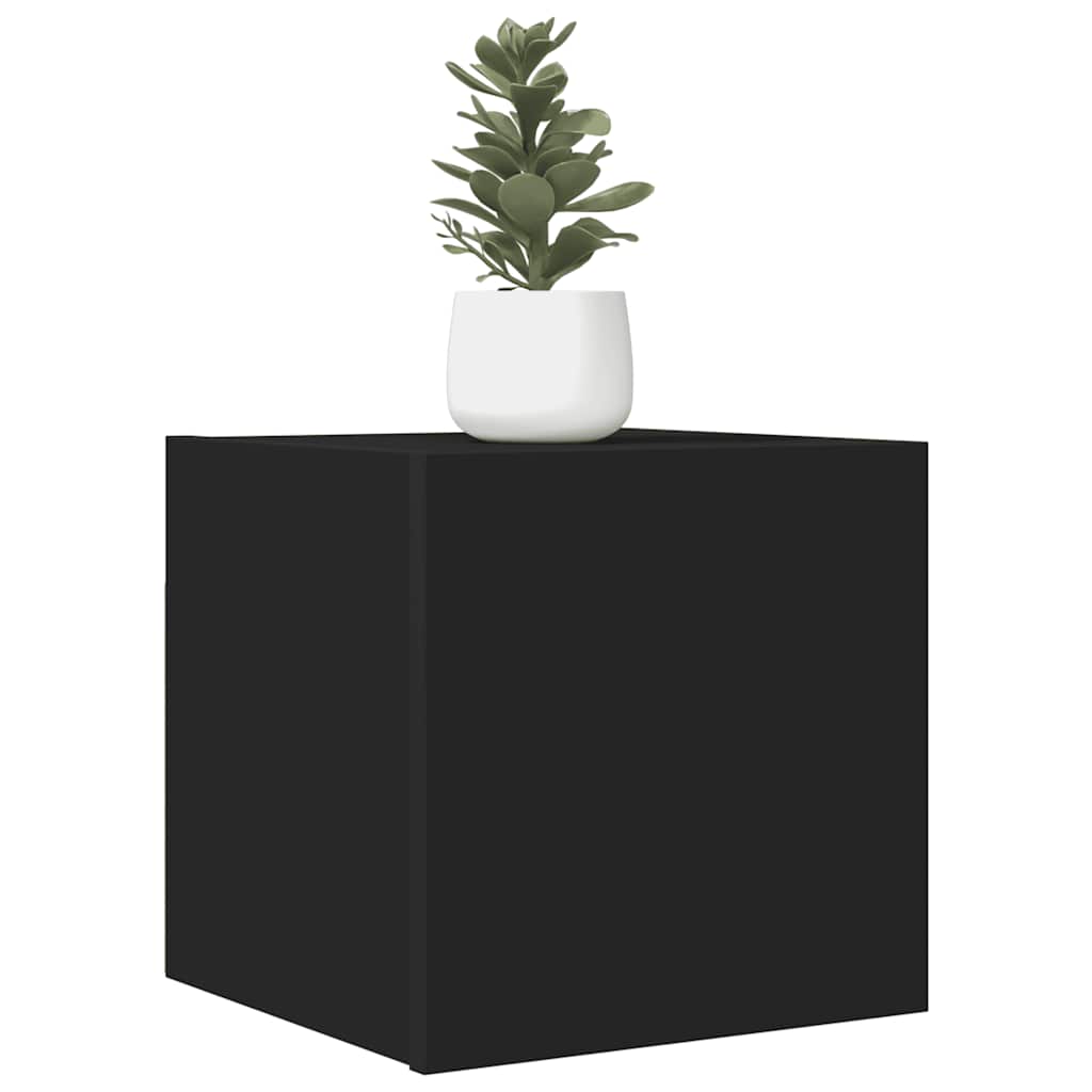 Seinäkiinnitettävä TV-taso musta 30,5x30x30 cm