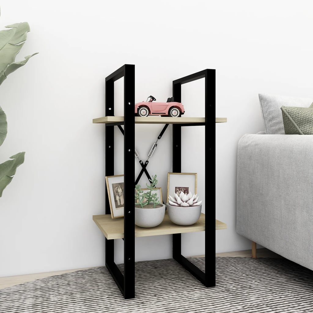 2-tasoinen kirjahylly Sonoma-tammi 40x30x70 cm tekninen puu