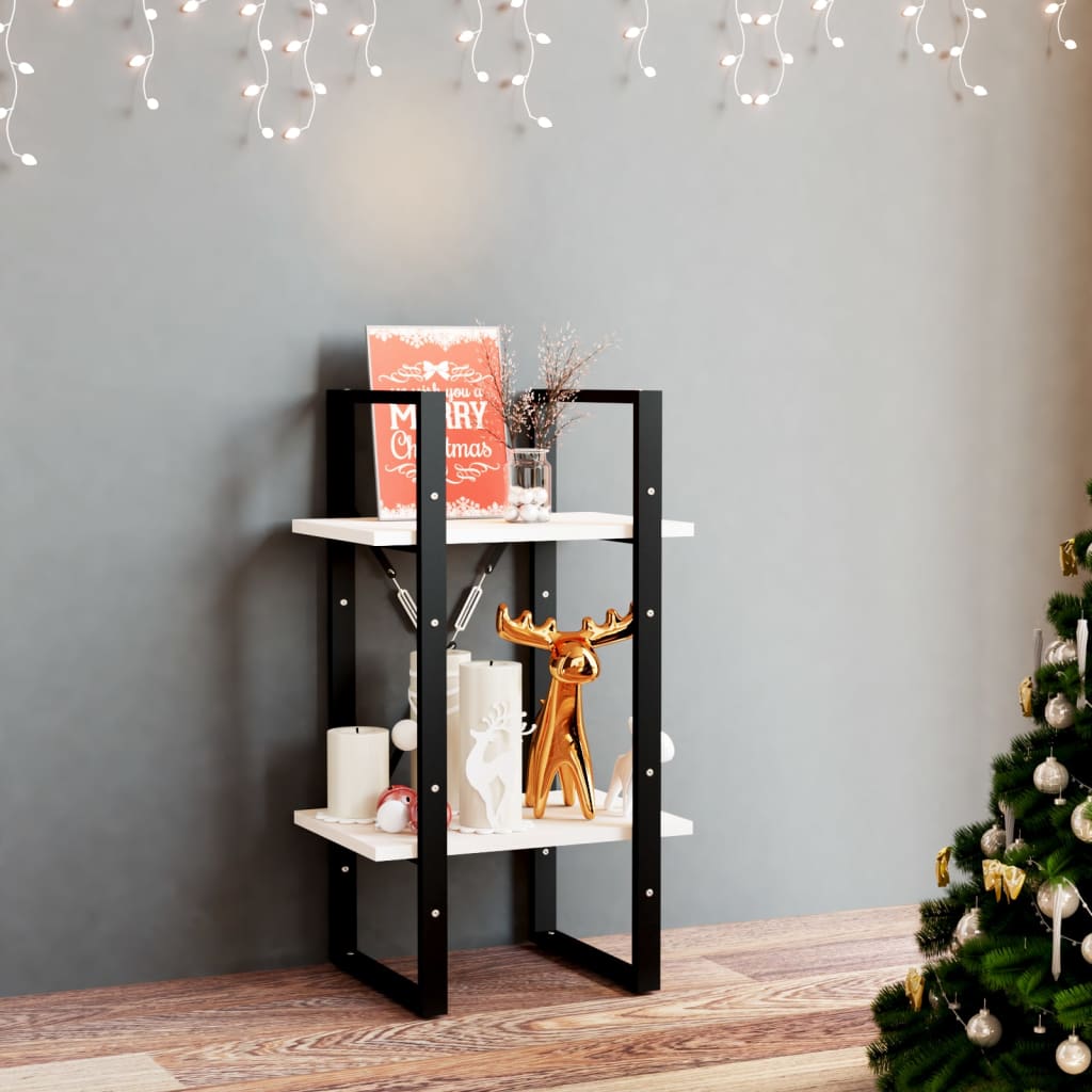 2-tasoinen kirjahylly valkoinen 40x30x70 cm täysi mänty