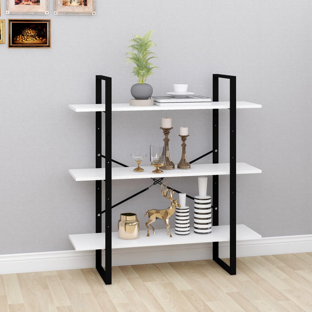 Kirjahylly valkoinen 100x30x105 cm tekninen puu