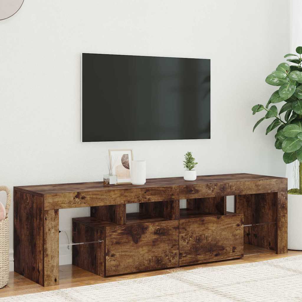 TV-taso LED-valoilla savutammi 140x36,5x40 cm
