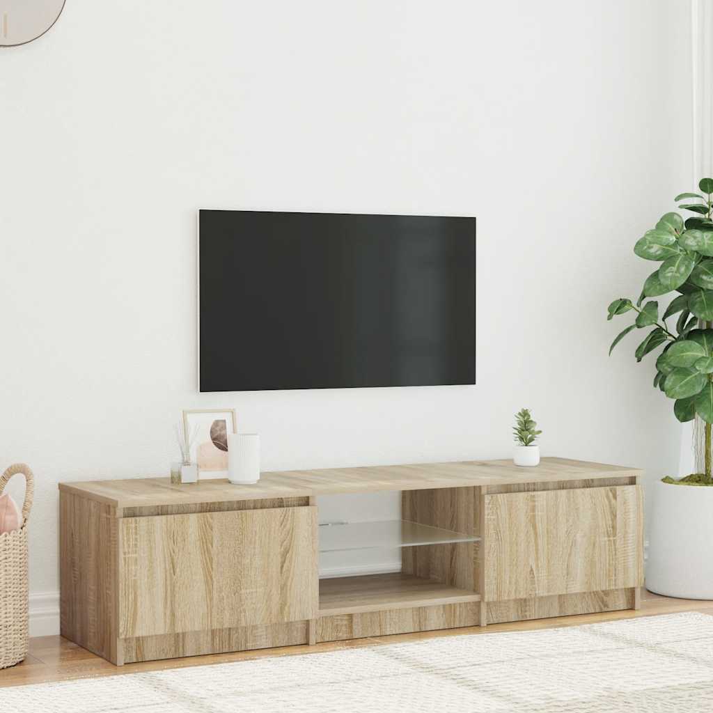 TV-taso LED-valoilla savutammi 140x40x35,5 cm