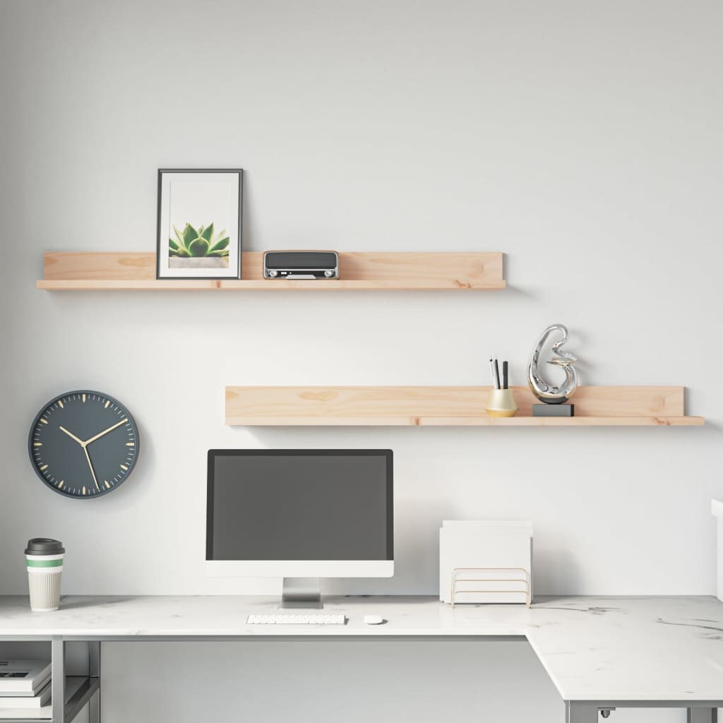 Seinähyllyt 2 kpl 110x11x9 cm täysi mänty