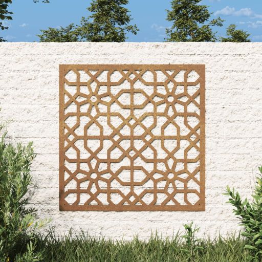 Puutarhaseinäkoriste 55x55 cm corten teräs Maurikuvio
