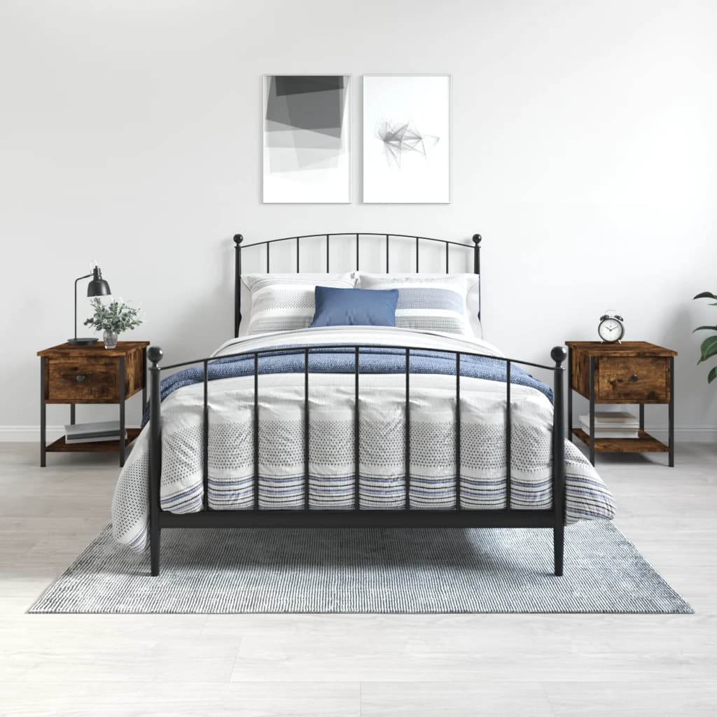 Yöpöydät 2 kpl savutammi 34x35,5x45 cm tekninen puu