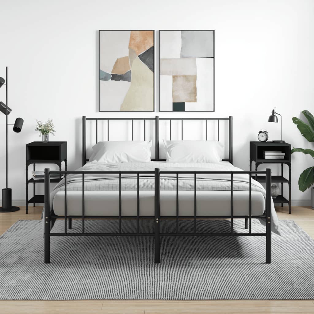 Yöpöydät 2 kpl musta 35x34,5x70 cm tekninen puu