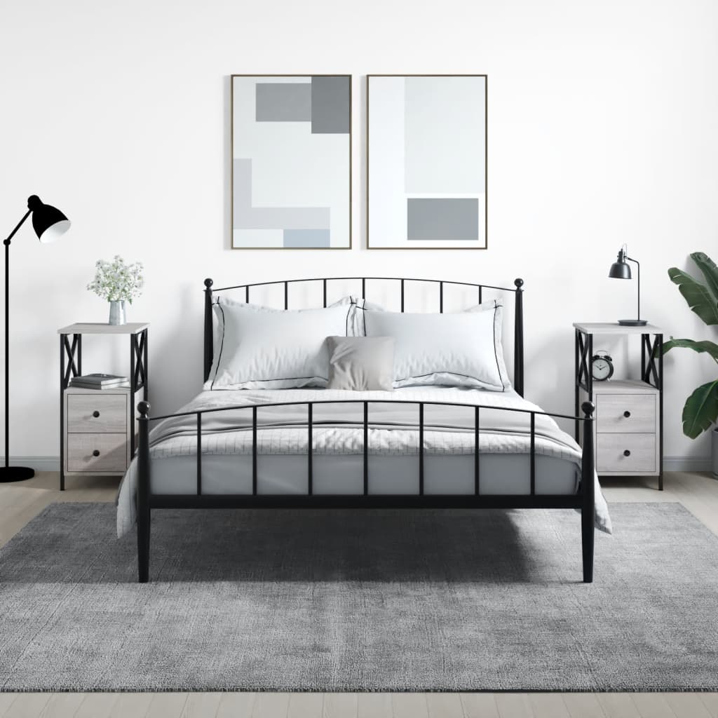 Yöpöydät 2 kpl harmaa Sonoma 34x35,5x70 cm tekninen puu