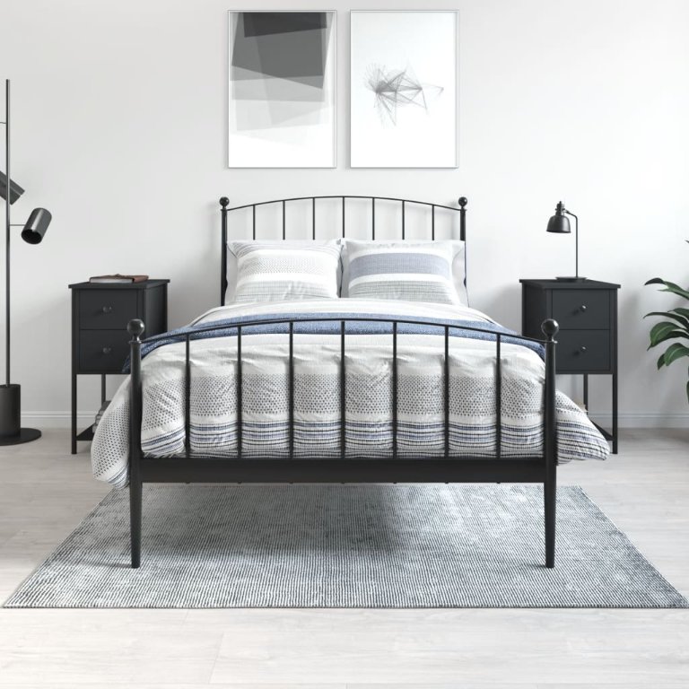 Yöpöydät 2 kpl musta 32x42x70 cm tekninen puu