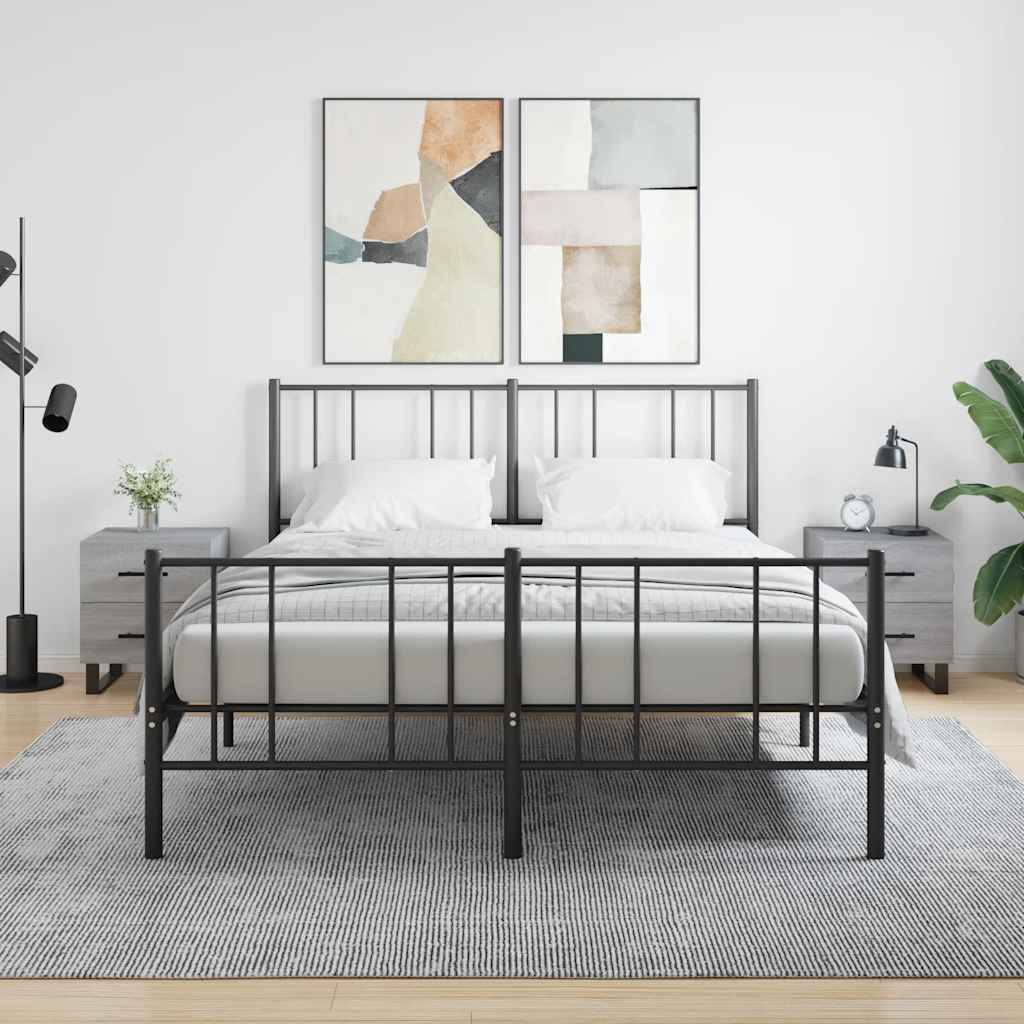 Yöpöydät 2 kpl harmaa Sonoma 40x35x47,5 cm tekninen puu