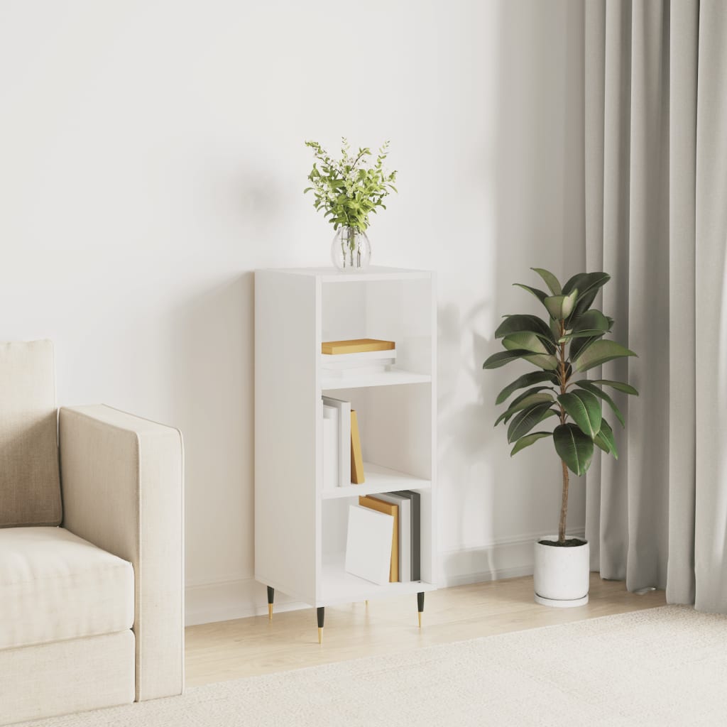 Senkki korkeakiilto valkoinen 34,5x32,5x90 cm tekninen puu