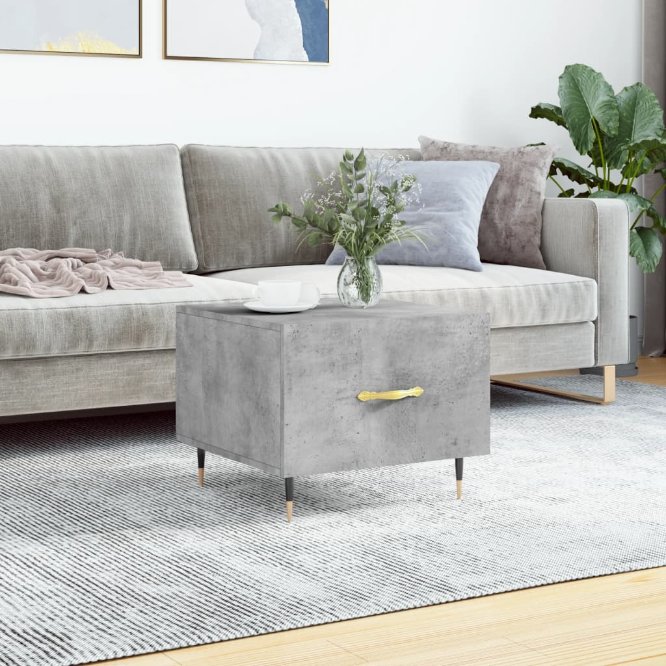 Sohvapöytä betoninharmaa 50x50x40 cm tekninen puu