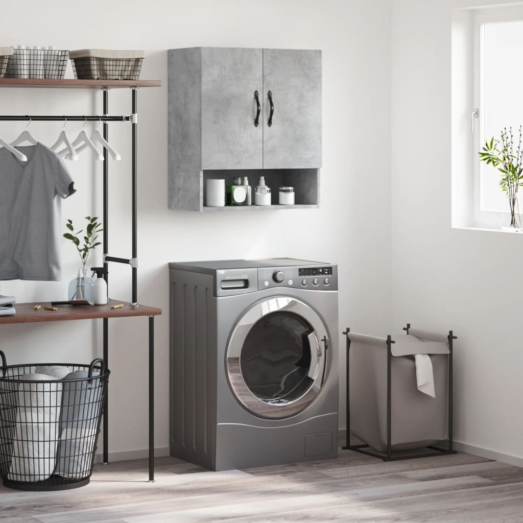 Seinäkaappi betoninharmaa 60x31x70 cm tekninen puu