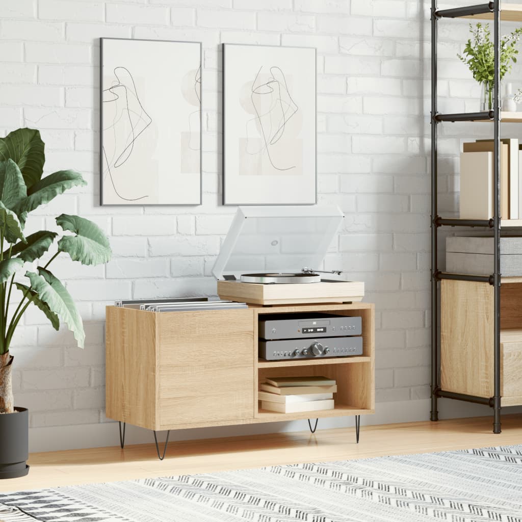 LP-levyjen säilytyskaappi Sonoma-tammi 85x38x48 cm puu