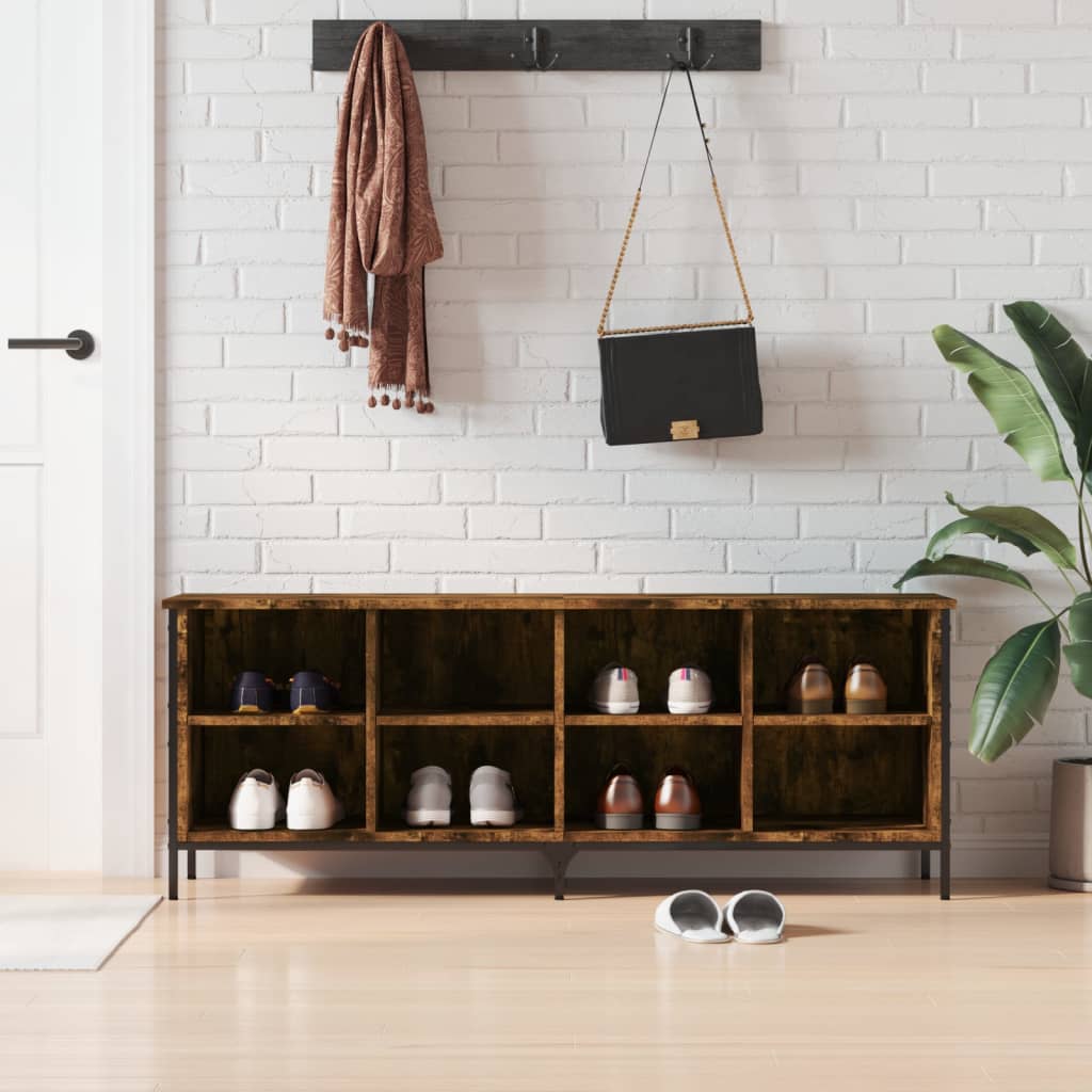 Kenkäkaappi savutammi 131x35x50 cm tekninen puu