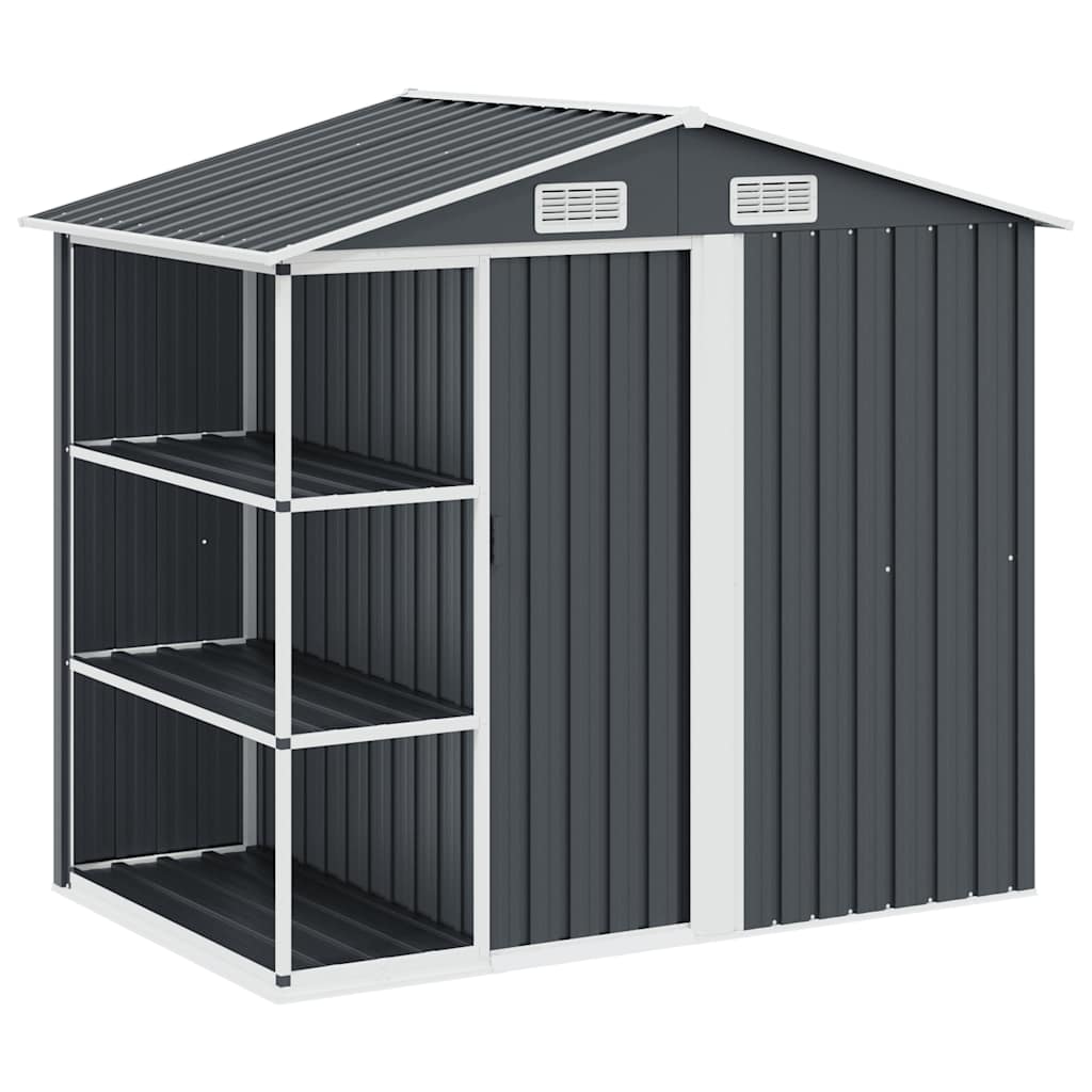 Puutarhavaja telineellä antrasiitti 205x130x183 cm rauta