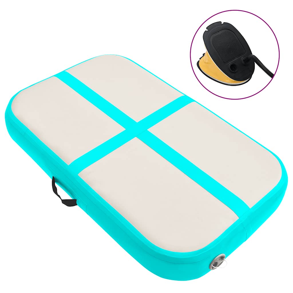 Täytettävä voimistelumatto pumpulla 60x100x10 cm PVC vihreä