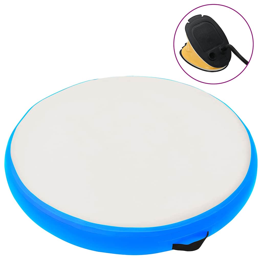 Täytettävä voimistelumatto pumpulla 100x100x10 cm PVC sininen