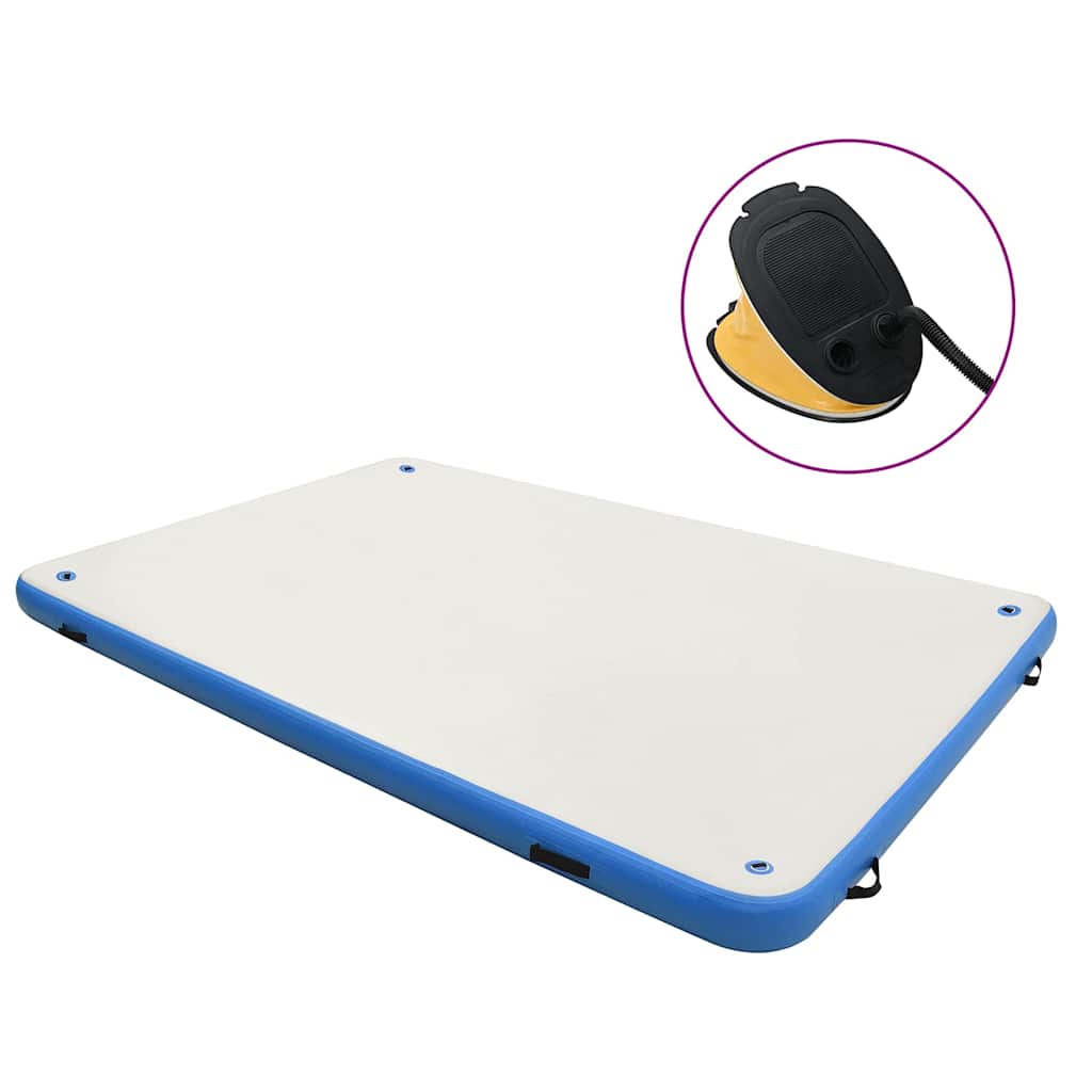 Täytettävä kelluva lautta sinivalkoinen 300x200x15 cm