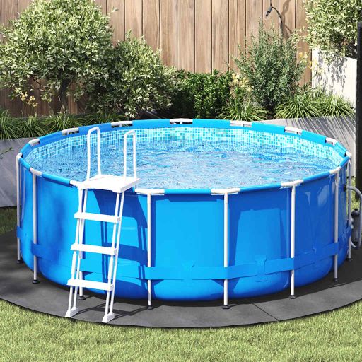 Uima-altaan aluskangas harmaa Ø244 cm polyesteri geotekstiili