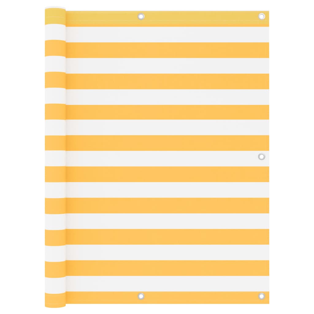 Parvekkeen suoja valkoinen ja keltainen 120x400cm Oxford kangas