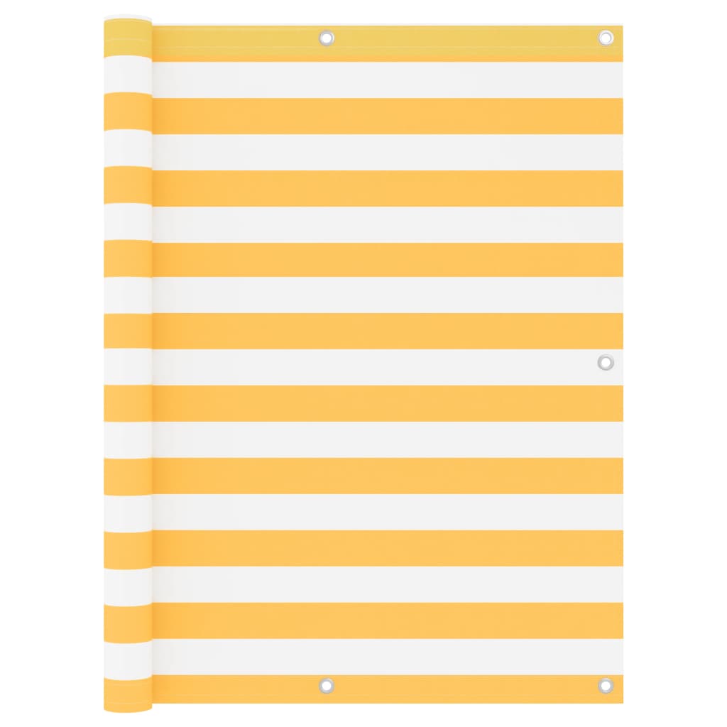 Parvekkeen suoja valkoinen ja keltainen 120x500cm Oxford kangas