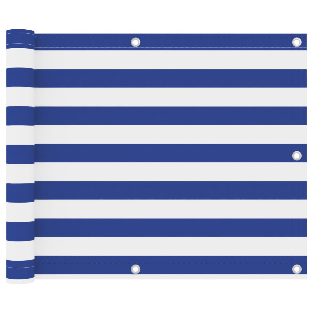 Parvekkeen suoja sinivalkoinen 75x300 cm Oxford kangas