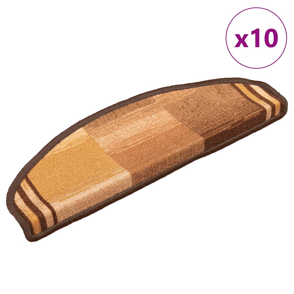 Itsekiinnittyvät porrasmatot 10 kpl 65x21x4 cm ruskea