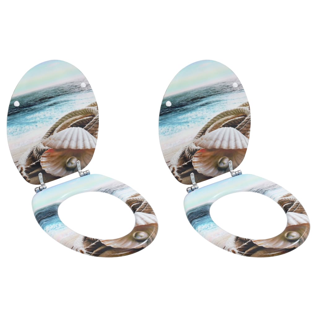 WC-istuin 2 kpl hard-close kansilla MDF simpukkakuosi