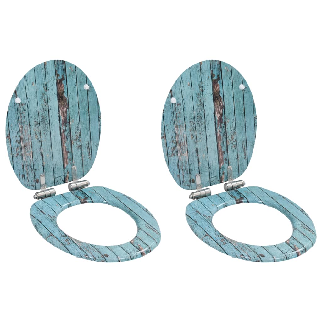 WC-istuin 2 kpl soft close kansilla MDF vanha puu -kuosi