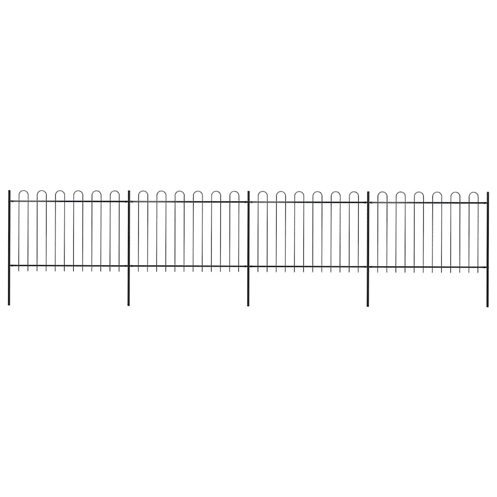 Puutarha-aita kaarikärjillä 6,8x1,2 m teräs musta