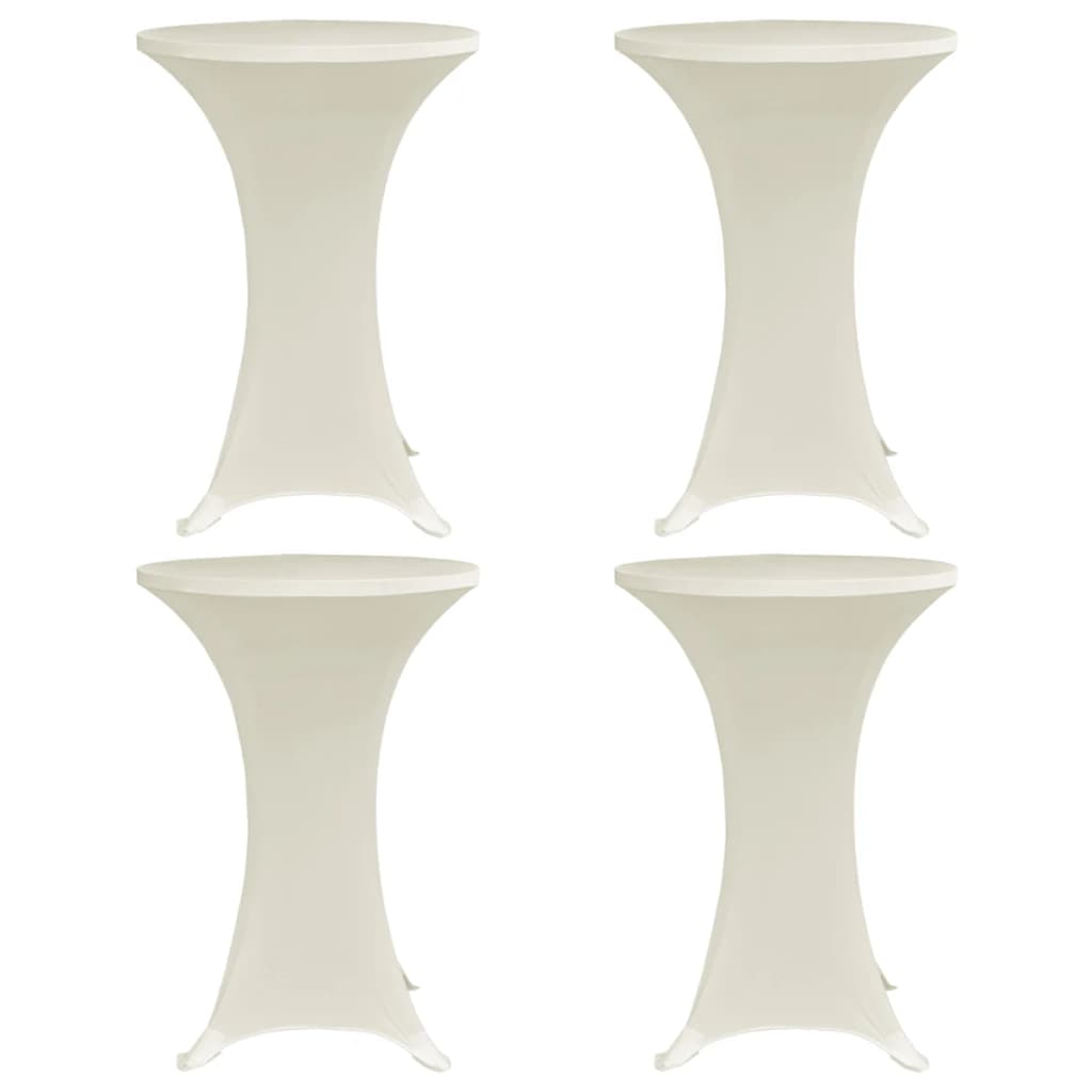 Seisovan pöydän päällyste Ø70 cm kerma venyvä 4 kpl